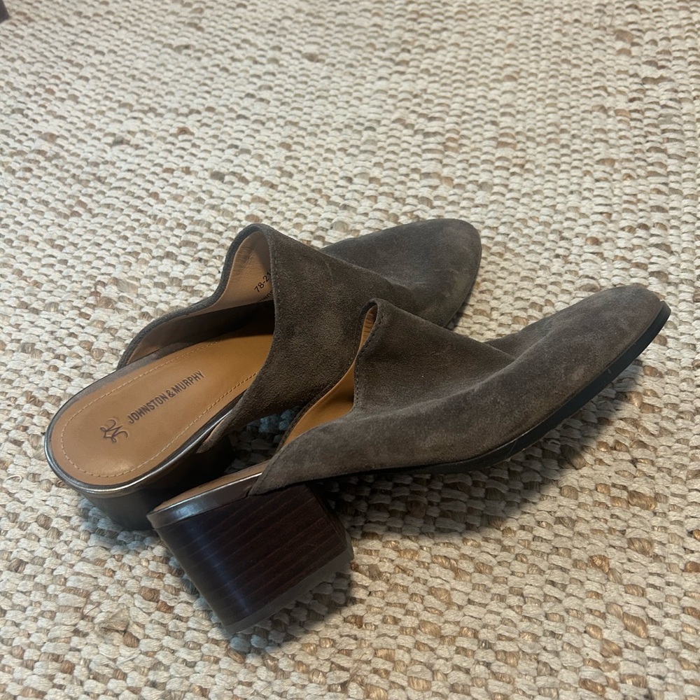 Johnston & Murphy Suede Mules - dark grey